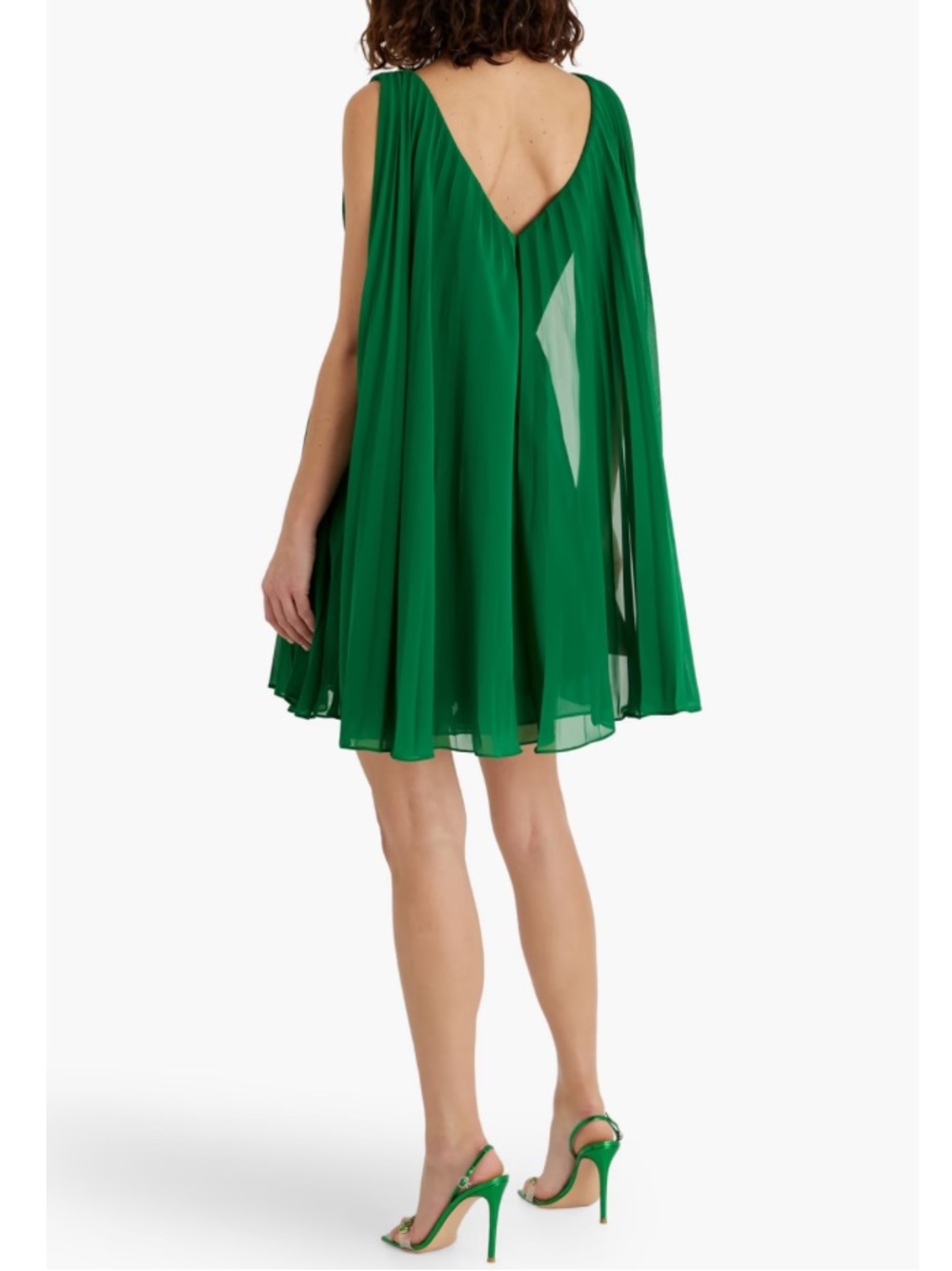 Zac Posen Emerald Green Flowing Chiffon Mini Dress - NWT, size 00-4